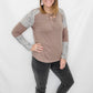 Mocha & Leopard Long Sleeve Top with Tie Front