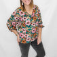 Hunter Green Floral 3/4 Sleeve Blouse