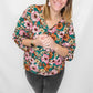 Hunter Green Floral 3/4 Sleeve Blouse