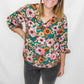Hunter Green Floral 3/4 Sleeve Blouse