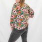 Hunter Green Floral 3/4 Sleeve Blouse
