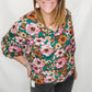 Hunter Green Floral 3/4 Sleeve Blouse
