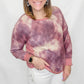 Purple Tie Dye & Stripe French Terry Top