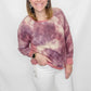 Purple Tie Dye & Stripe French Terry Top