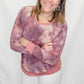Purple Tie Dye & Stripe French Terry Top