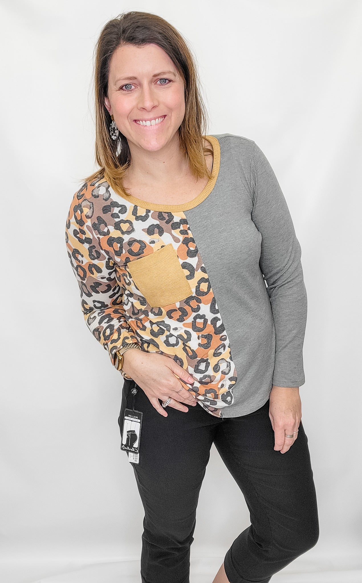 Olive Thermal & Mustard Leopard Long Sleeve