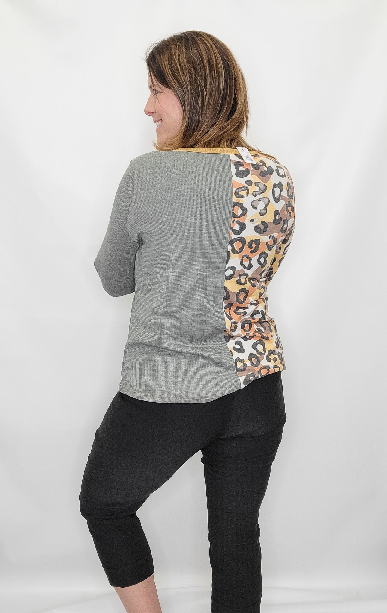Olive Thermal & Mustard Leopard Long Sleeve
