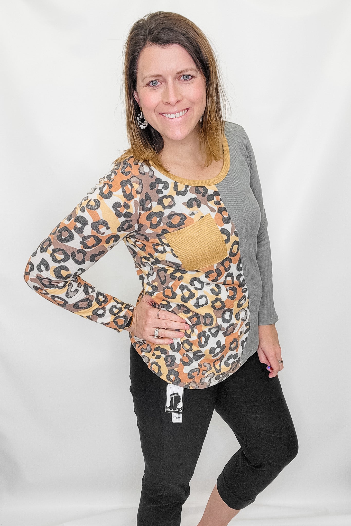 Olive Thermal & Mustard Leopard Long Sleeve