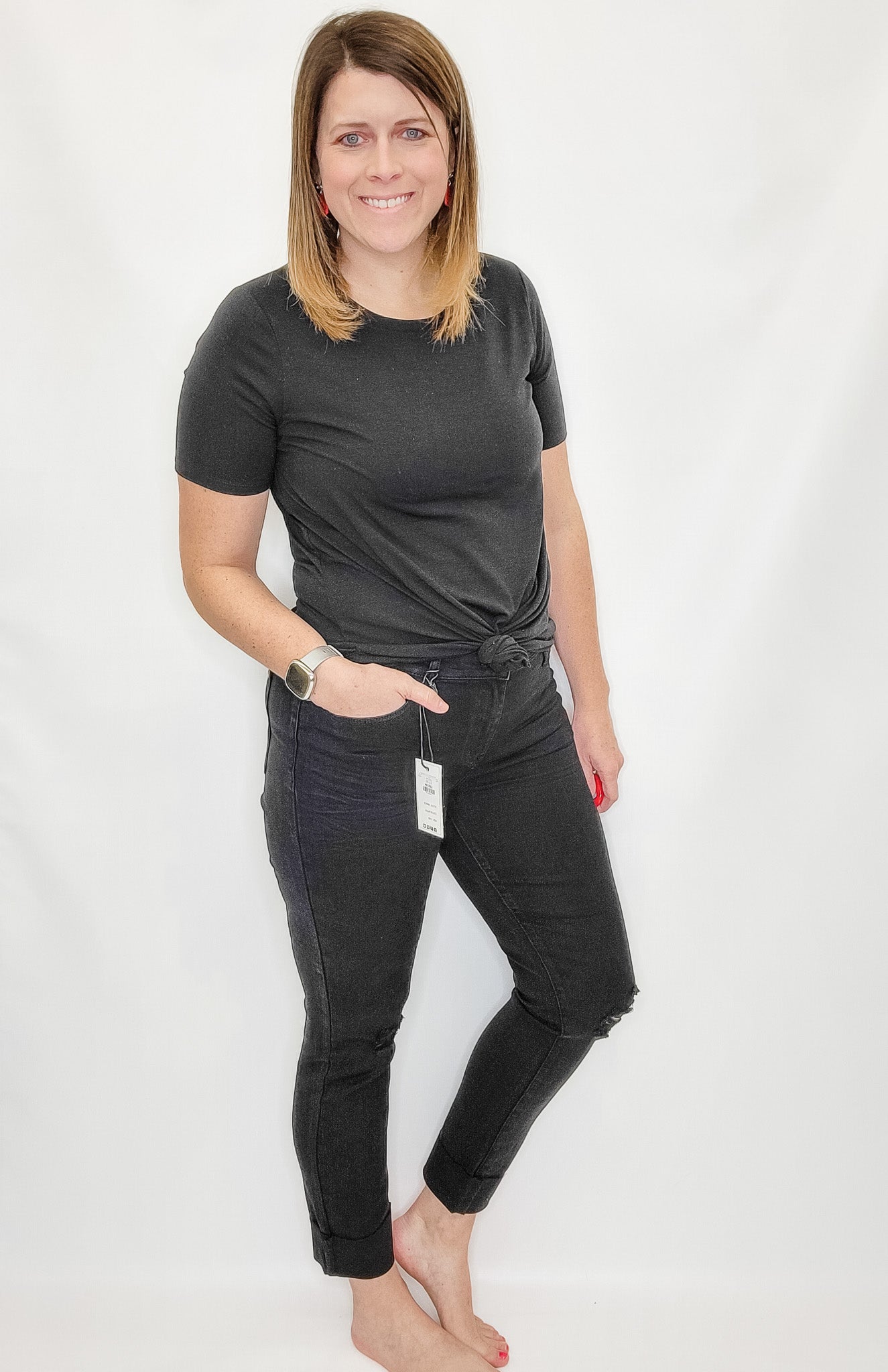 Judy Blue Black, Mid-Rise Destroyed Slim Fit - JB88137