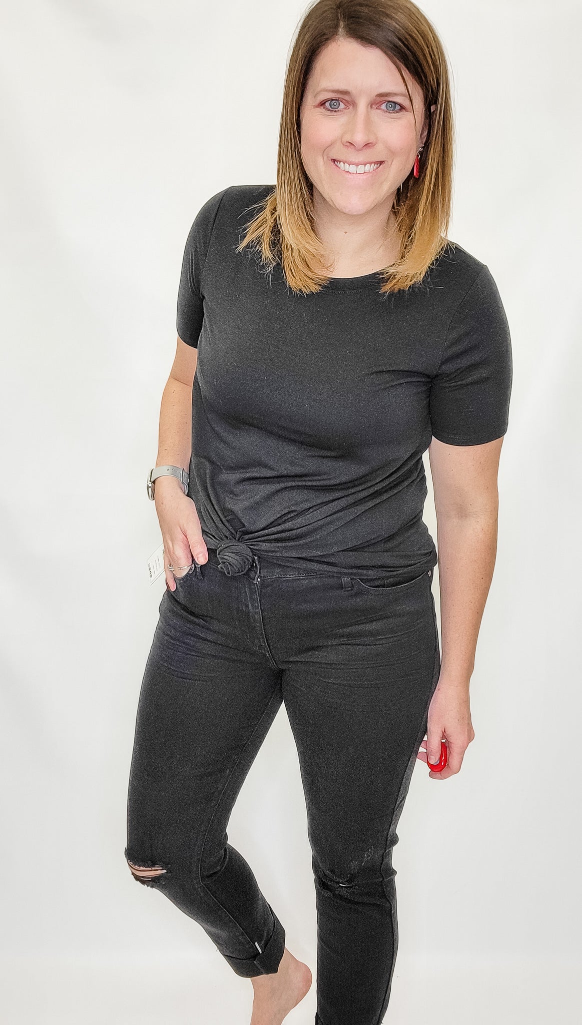Judy Blue Black, Mid-Rise Destroyed Slim Fit - JB88137