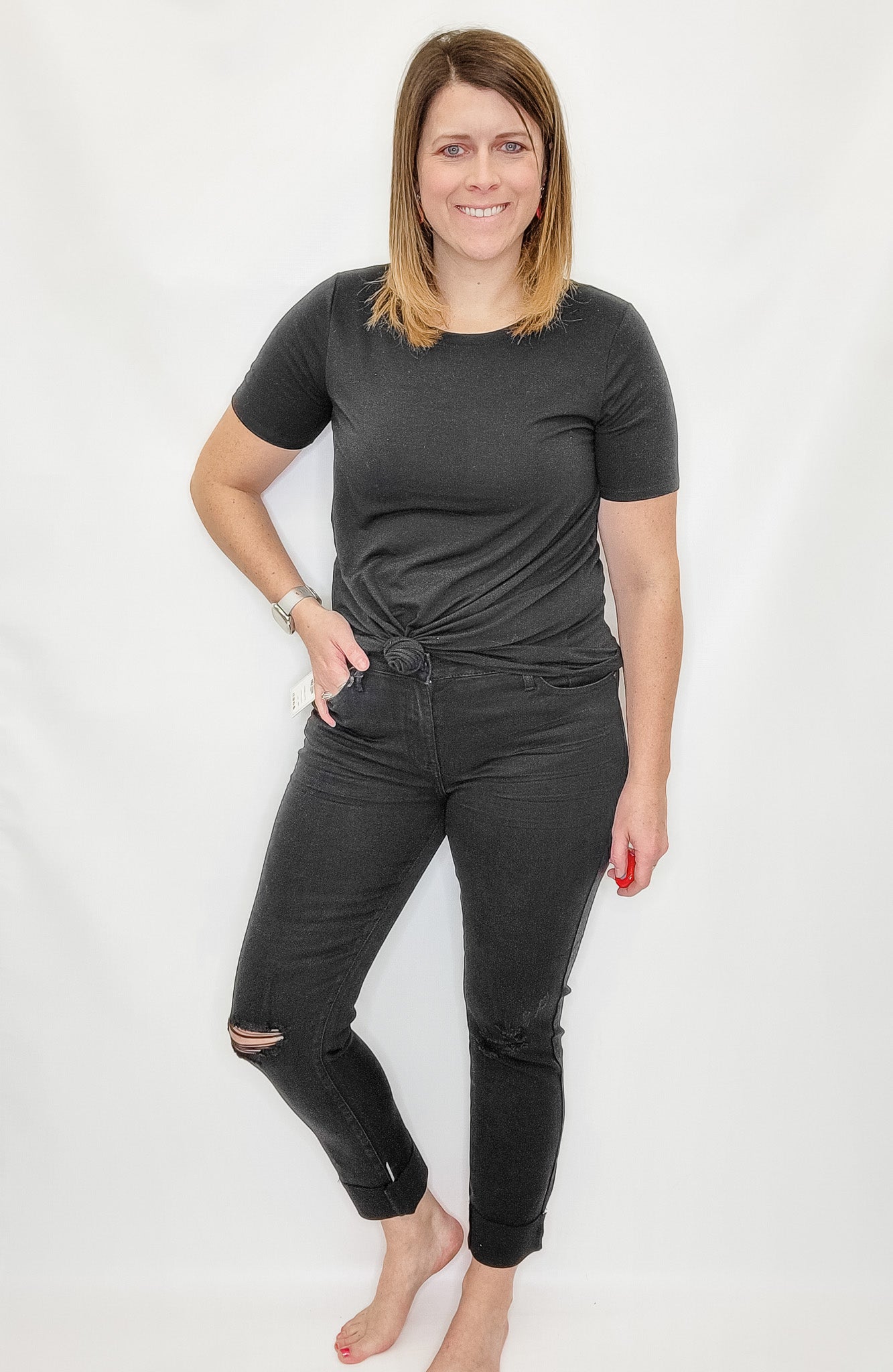 Judy Blue Black, Mid-Rise Destroyed Slim Fit - JB88137
