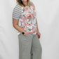 Tribal Bay Leaf Drawstring, Wide Leg Pants
