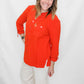Multiples Poppy Button Up 3/4 Sleeve
