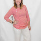 Multiples Poppy Stripe & Ruffle 3/4 Sleeve