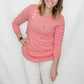 Multiples Poppy Stripe & Ruffle 3/4 Sleeve