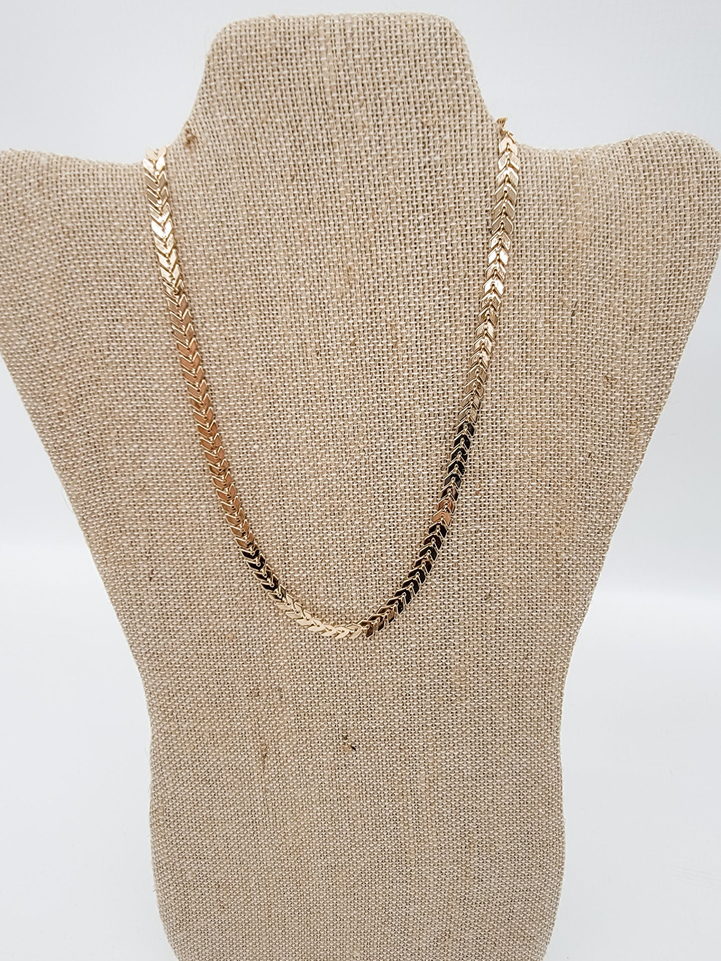 Gold, Herringbone Layering Necklace