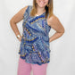 Tribal Very Peri Sleeveless Tiered Top