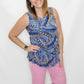 Tribal Very Peri Sleeveless Tiered Top