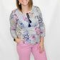 Tribal Daisy Floral Cotton Blouse with Tassels