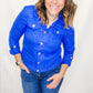 Multiples Lagoon Blue Button Front Jacket