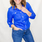 Multiples Lagoon Blue Button Front Jacket