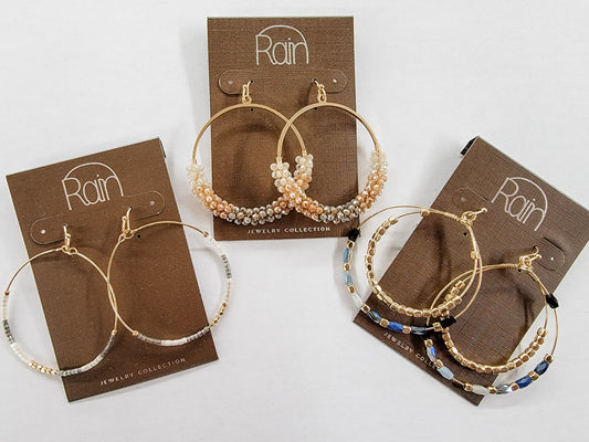 Gold & Beaded Circle Earrings - Variety